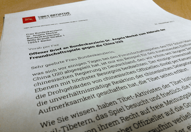 Offener Brief an die Bundeskanzlerin zum Abbruch der Spiele gegen die China U20