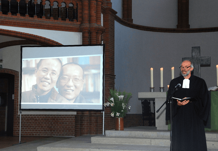 Gedenkfeier für den verstorbenen chinesischen Dissidenten und Friedensnobelpreisträger Liu Xiaobo (c) Michael Leh