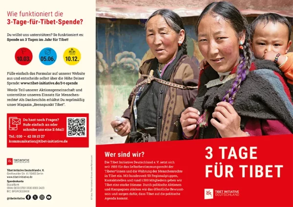 3 Tage für- Tibet Flyer Vorderseite